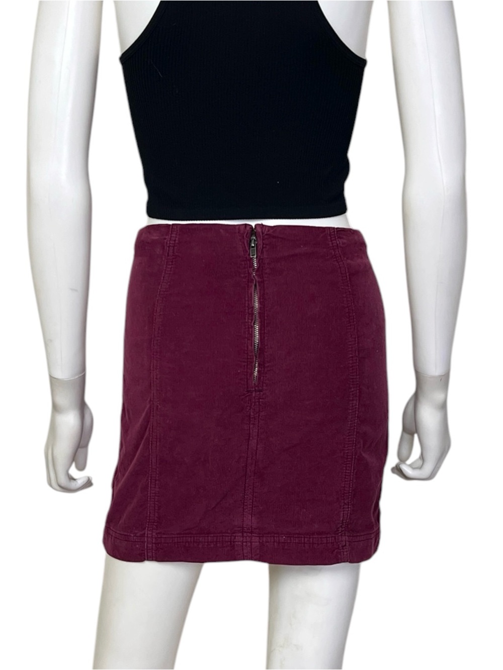 Free People Modern Femme Corduroy Skirt in Mulberry - sz 2 - Picture 8 of 9